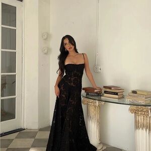 House of CB Black Lace Maxi Dress